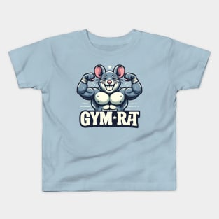 Muscled Gym Rat mascot meme Kids T-Shirt
